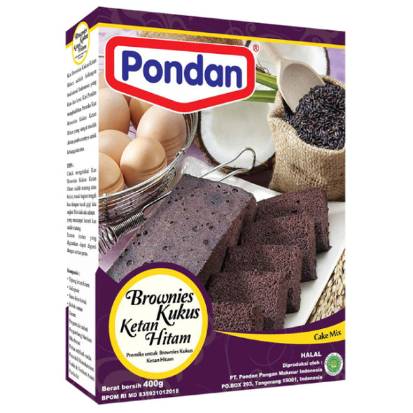 Pondan Brownies Steam Black sticky rice Cake Mix, 400gr