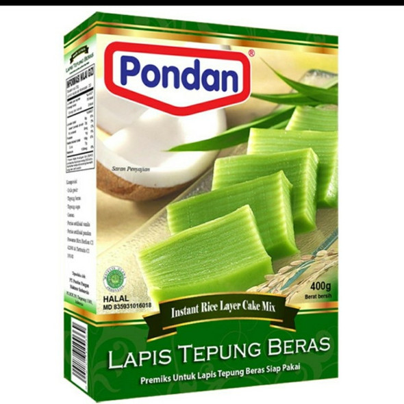 Pondan Rice Flour Layer Cake Mix (Lapis Tepung Beras), 400gr