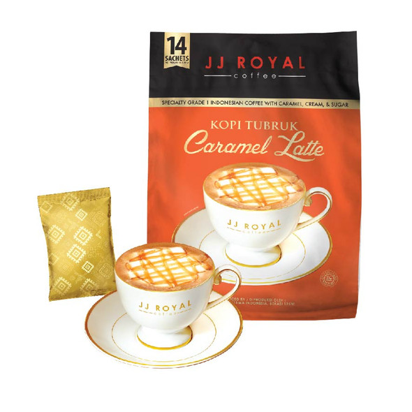 JJ Royal Kopi Tubruk Caramel Latte, 14 sachets @30 Gram