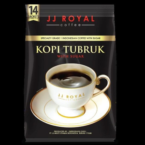 JJ Royal Kopi Tubruk Coffee with Sugar, 14 sachets @ 20 Gram