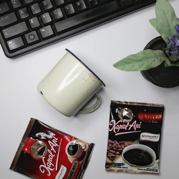 Kapal Api Rasa Mantap Coffee Plus Sugar, 25 Gram (10 sachets)