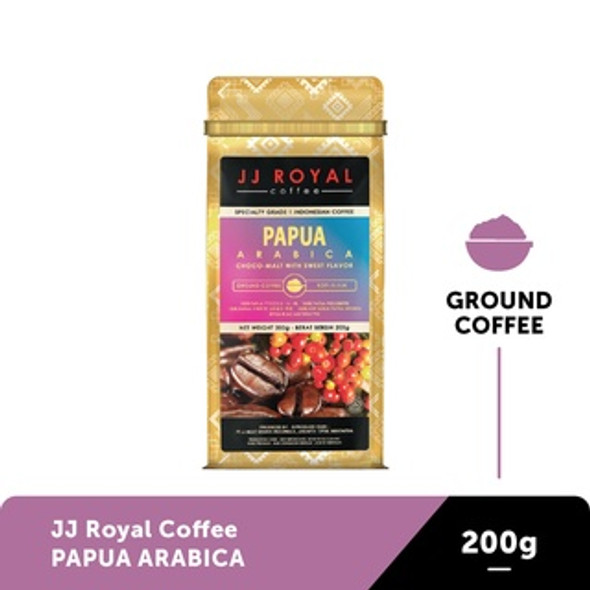 JJ Royal Coffee Papua Arabica Ground, 200 gram