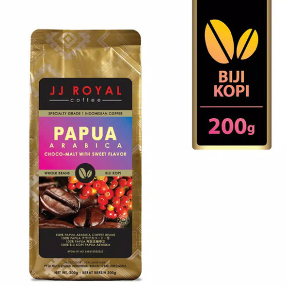 JJ Royal Coffee Papua Arabica Beans, 200 gram