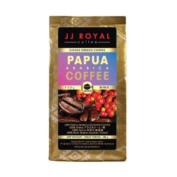JJ Royal Coffee Papua Arabica Ground, 100 gram