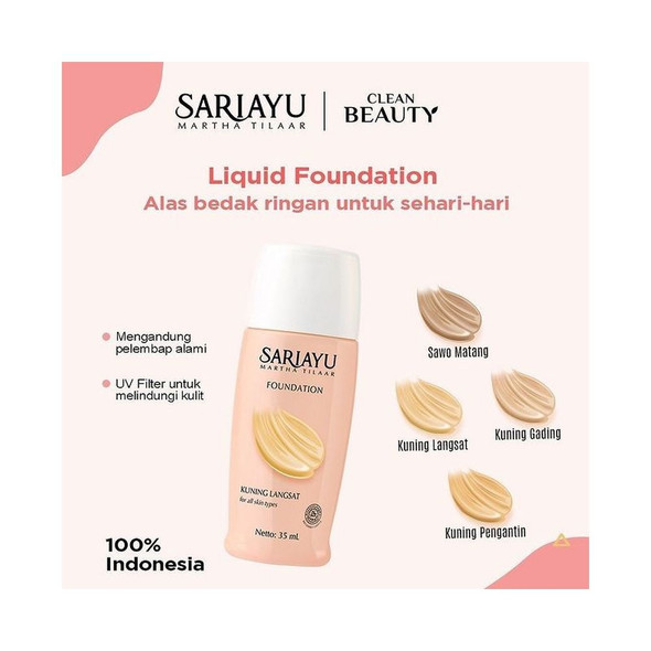 Sariayu Liquid Foundation Kuning Langsat, 35ml