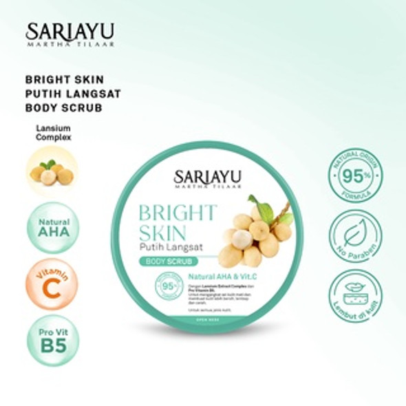 Sariayu Bright Skin Putih Langsat Body Scrub, 175 gr