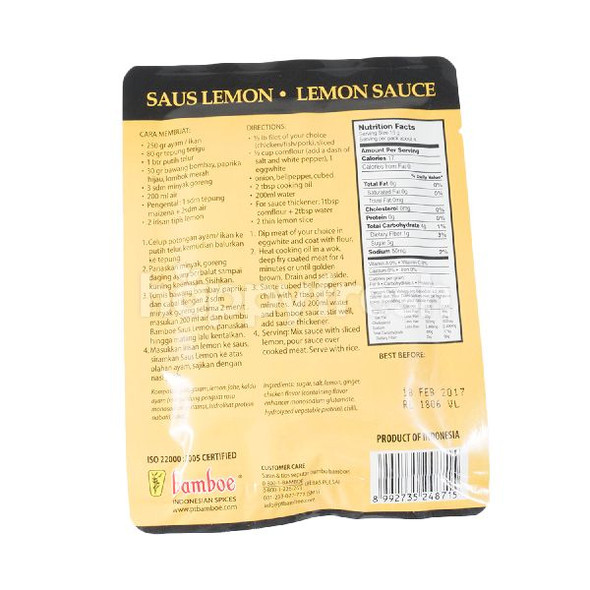 Bamboe Bumbu Saus Lemon, 60gr