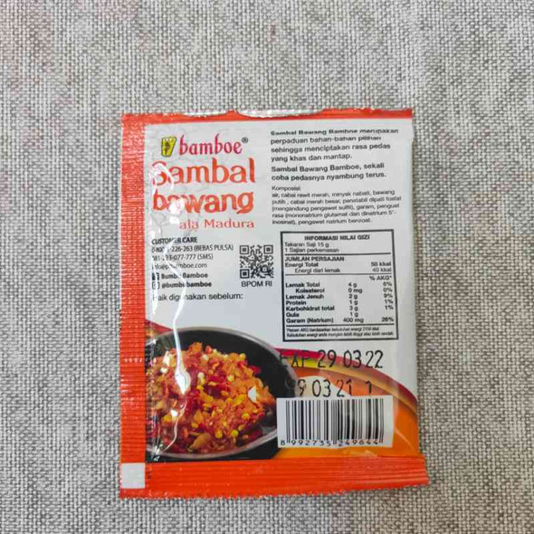 Bamboe Sambal Bawang, 70gr (10ct @15gr)