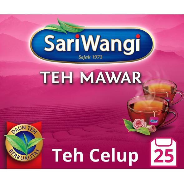 Sariwangi Teh Mawar Celup (Rose Tea Dip), 25 ct