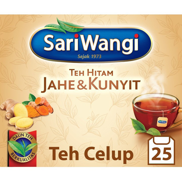 Sariwangi Teh Hitam Jahe & Kunyit Celup, 25 ct