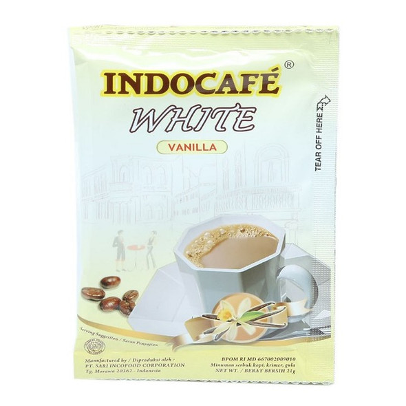 Indocafe White Vanilla Flavor, 210 gram (@21gr x 10ct)