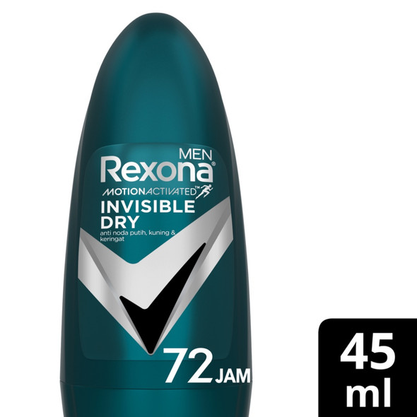 Rexona Men Deodorant Roll On Antiperspirant Invisible Dry, 45Ml