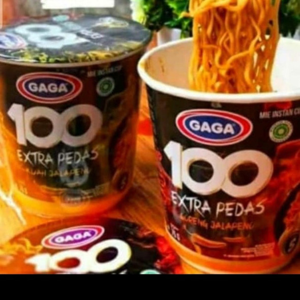 Gaga Instant Noodles 100 Extra Spicy Kuah Jalapeno cup 75G