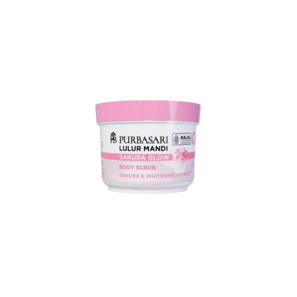 Purbasari Lulur Mandi Sakura Glow - Sakura Glow Bath Scrub, 100 Grams