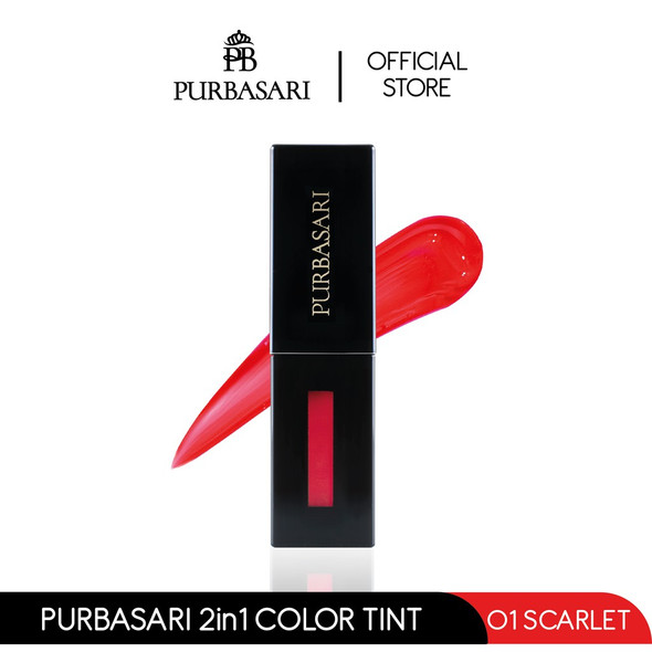 Purbasari 2IN1 Color Tint Cheek & Lip Tint Scarlet, - 5,5gr