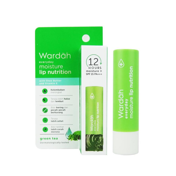 Wardah Everyday Moisture Lip Nutrition Green Tea, 4gr