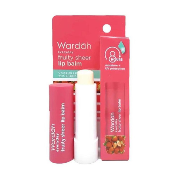 Wardah Everyday Fruity Sheer Lip Balm Strawberry, 4gr