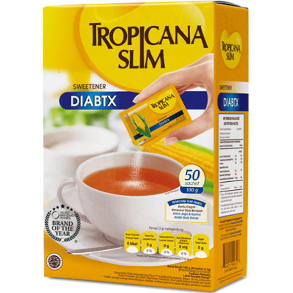 Tropicana Slim Sweetener Diabtx, 100gr (@2gr x 50 ct)