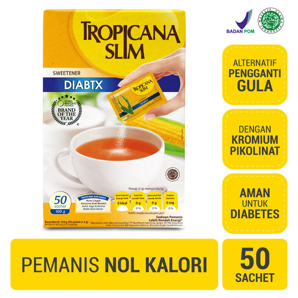 Tropicana Slim Sweetener Diabtx, 100gr (@2gr x 50 ct)