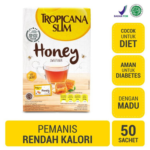 Tropicana Slim Sweetener Honey, 125gr (@2,5gr x 50ct)