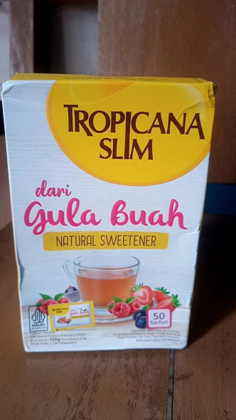 Tropicana Slim Fruit Sugar, 125 gram (@2,5 gr x 50 sachets)