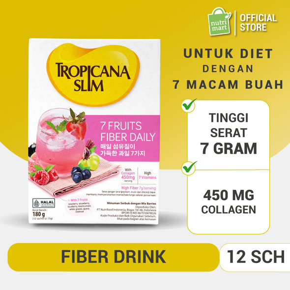 Tropicana Slim 7 Fruits Fiber Daily Drink with Collagen 180 gr