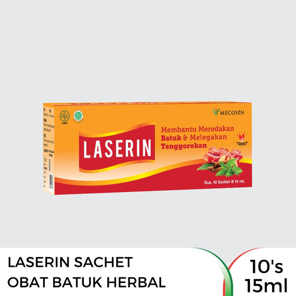 Laserin Herbal Cough Medicine Sachet, 150ml (@15ml x 10ct)