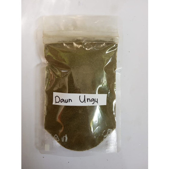 Nusantara Delicate Ungu  Leaves- Graptophyllum pictum Powder ,  80  gram