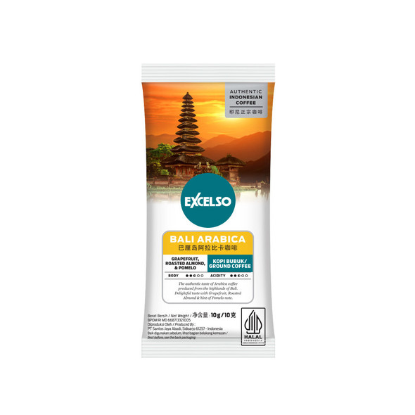 Excelso Single Serving Bali Arabica Coffee, 100 gr (10ct @10gr)