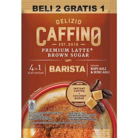 Caffino Premium Latte Brown Sugar Barista, 10 sachets