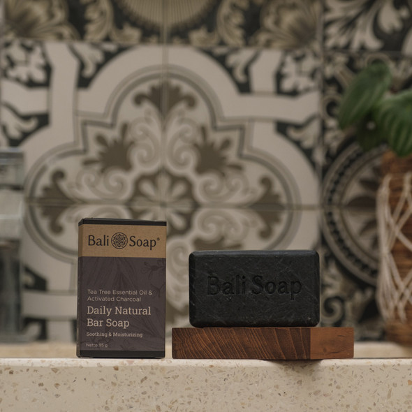 Bali Soap Essential Oil Bar Soap - TeaTree & Activated Charcoal, 95gr