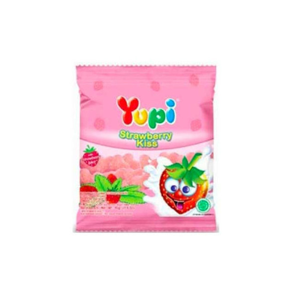 Yupi Candy gummy Strawbery Kis, 45 gr (Pack of 2)