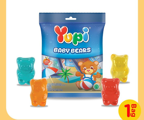 Yupi Gummy Candy Baby Bears, 110 gr