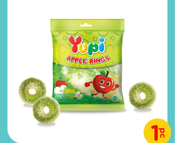 Yupi Gummy Candy Apple Rings, 45 gr