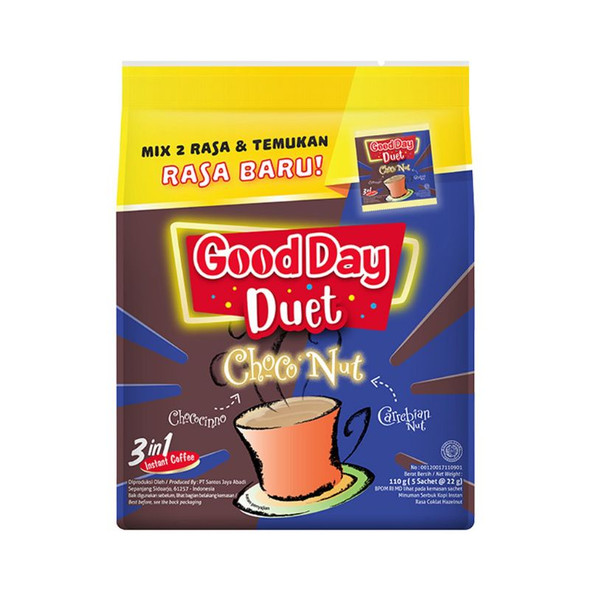コーヒー GoodDay, Indocafe & Sido Muncul Indocafe Coffee Mix Mild Instant Drink, 180 gram (@18gr x 10ct)
