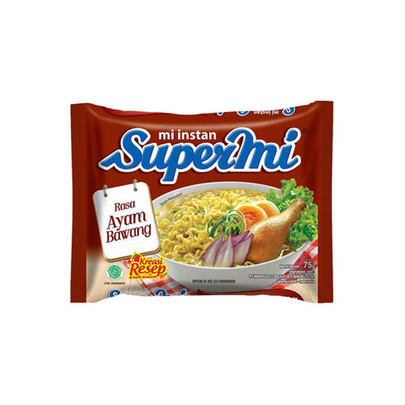 Supermi Instant Noodle Kuah Rasa Ayam Bawang (Onion Chicken Flavor), 70 rg (5 pcs)