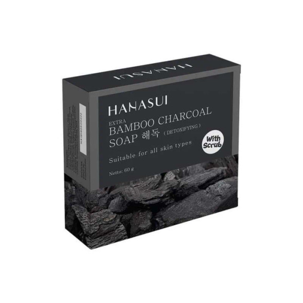 Hanasui Bamboo Charcoal Bar Soap, 60gr