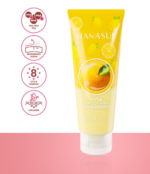 Hanasui Vita Smoothies Body Spa Exfoliating Gel (Lemon), 180 ml