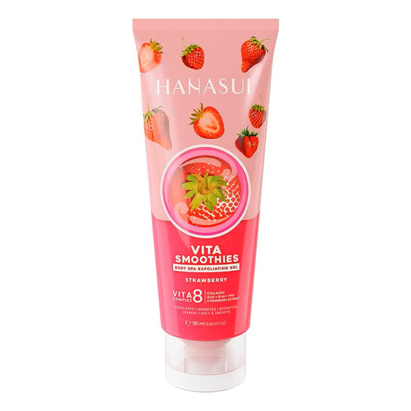 Hanasui Vita Smoothies Body Spa Exfoliating Gel (Strawberry), 180 ml