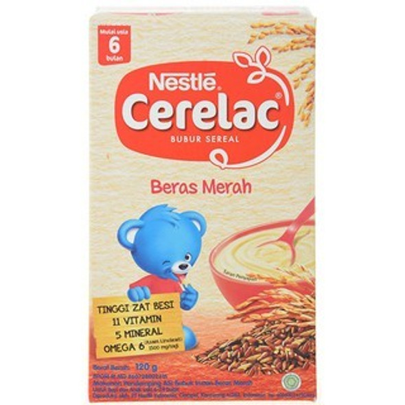 Nestle Cerelac Bubur Sereal Beras Merah (Brown Rice Cereal Porridge), 120gr