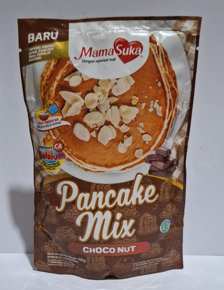 MamaSuka Pancake Tepung Choco Nut (Choco Nut Flour Pancakes), 160gr