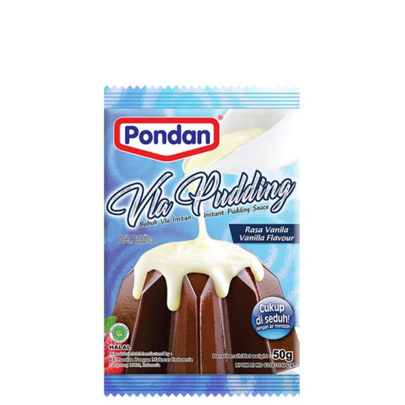 Pondan Bubuk Vla Pudding Instant Rasa Vanilla - Vla Pudding Powder Instant Vanilla Flavor, 50 gr