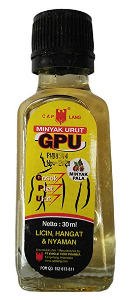 Cap Lang Eagle Brand GPU Liniment with Nutmeg Oil, 30ml