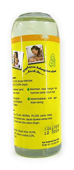Tresno Joyo Minyak Telon Oil Herbal Plus - Orange Peel, 60 Ml (2 Fl Oz)