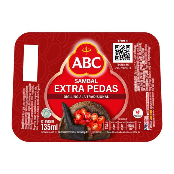 ABC Sambal Ekstra Pedas (Extra Hot Chili Sauce), 135 Ml (Pack of 3)