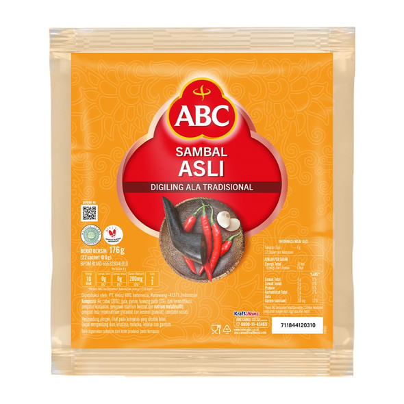 ABC Sambal Asli Chili Sauce, 9g X 22 sahets