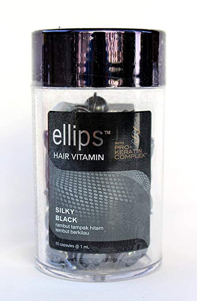 Ellips Hair Vitamin (Pro Keratin Complex) - Silky Black, 1 Jar (@ 50 Capsule)