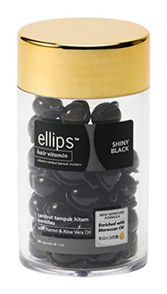 Ellips Hair Vitamin (Moroccan Oil) - Shiny Black, 1 Jar (50 Capsul