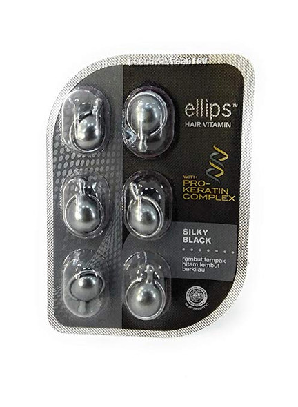 Ellips Hair Vitamin (Pro Keratin Complex) - Silky Black, 12 Blister (@ 6 Capsule)