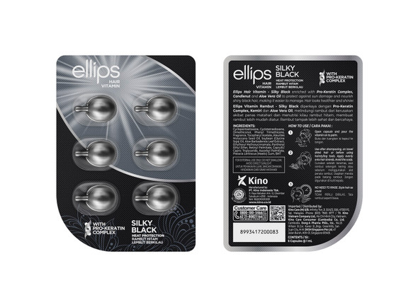 Ellips Hair Vitamin (Pro Keratin Complex) - Silky Black, 6 Blister (@ 6 Capsule)